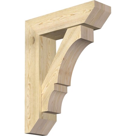 Ekena Millwork Balboa Slat Rough Sawn Bracket w/ Offset Brace, Douglas Fir, 8"W x 28"D x 36"H BKT0806X28X36BOA06RDF